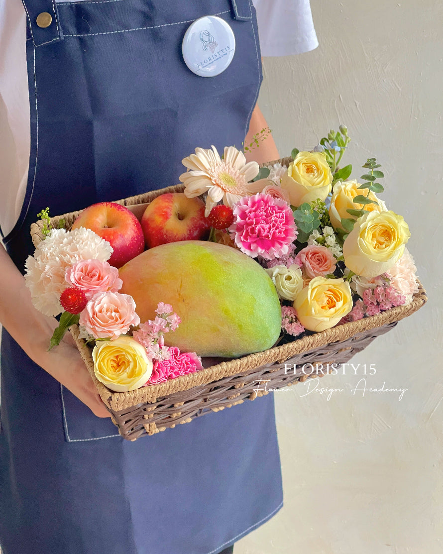 Josey (Fresh Flower & Fruit Basket)